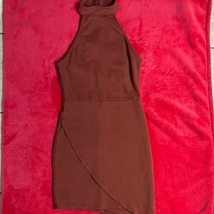 Forever 21 Chocolate Brown High Neck Halter Dress 🤎